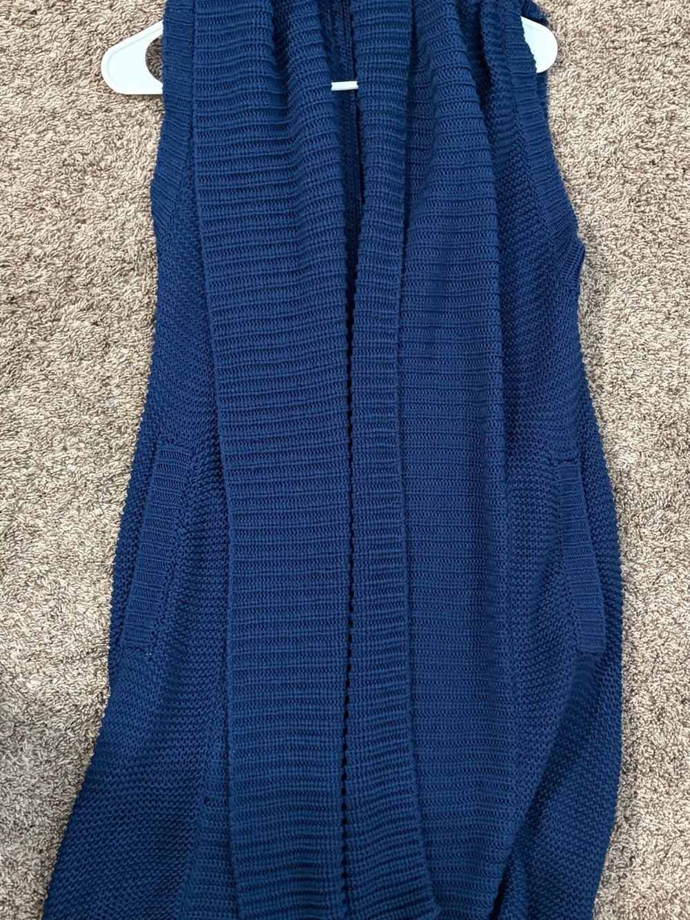 Obey Navy Sleeveless Open-Front Knit Cardigan Vest